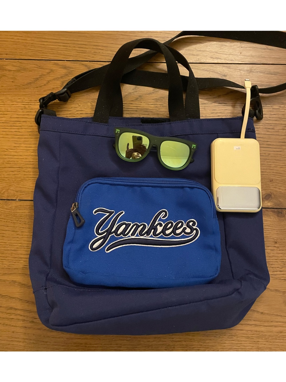 MLB Yankees Navy and Royal Blue Kids Messenger Bag